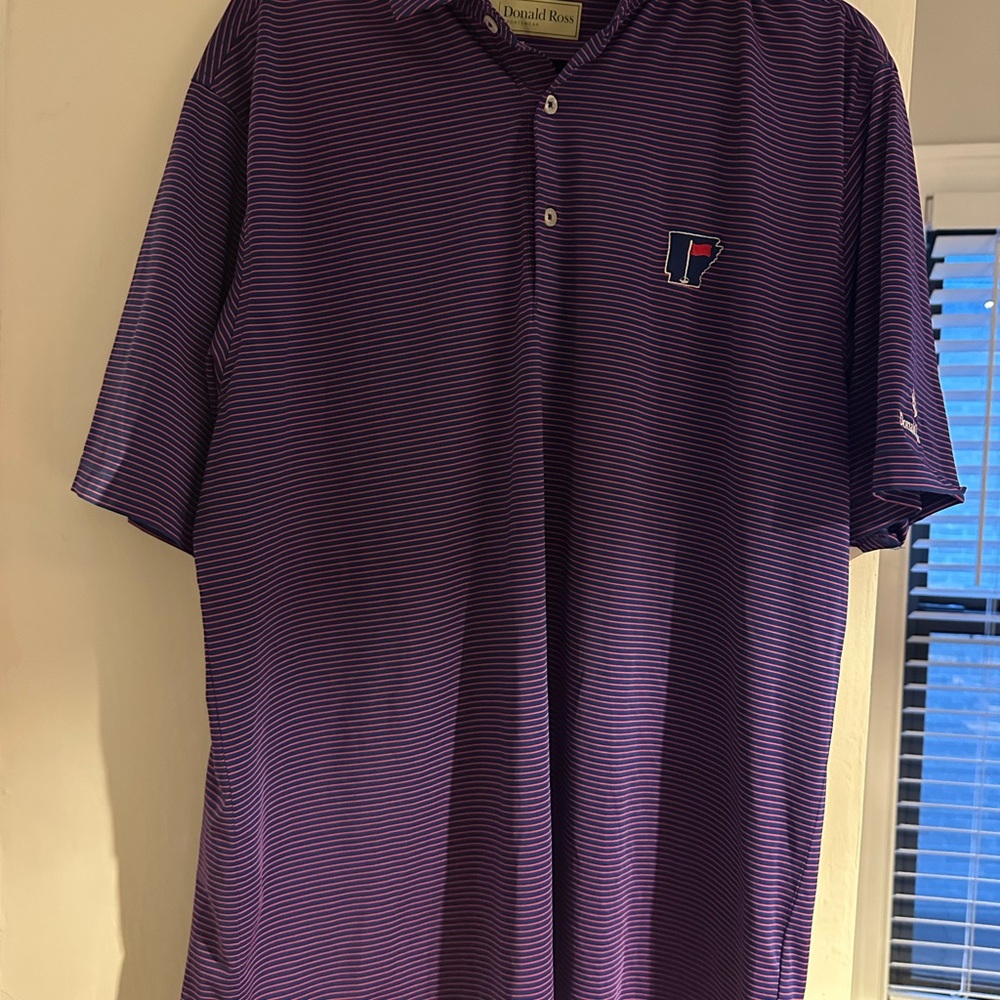 Donald Ross Purple Striped Polo Shirt